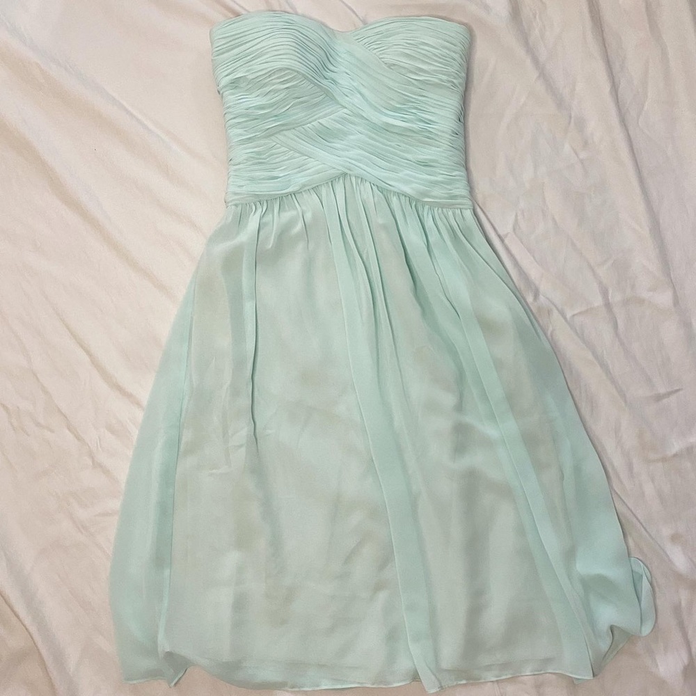Chiffon overlay midi tea length bridesmaid / grad dress - Picture 6 of 11